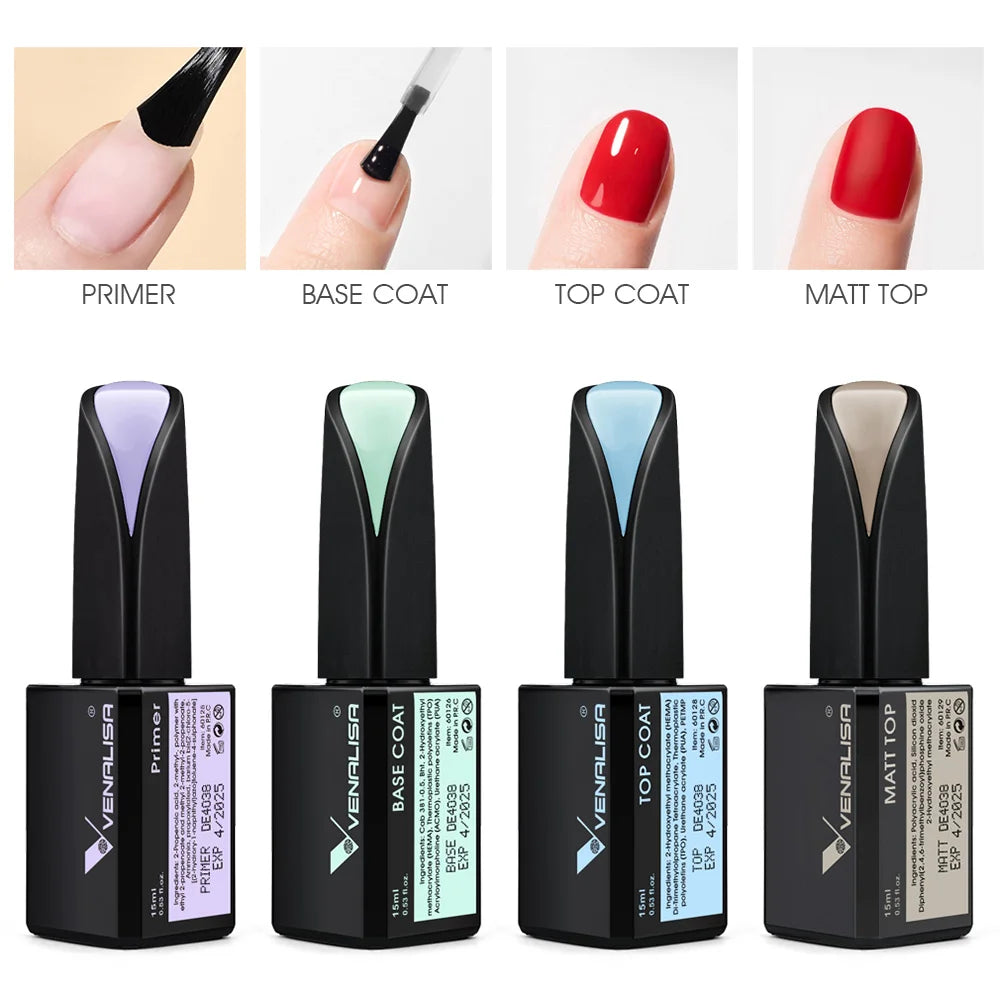 Venalisa Jelly Gel Polish – 15 ml – Semitransparente Nude-Farben für French Nails