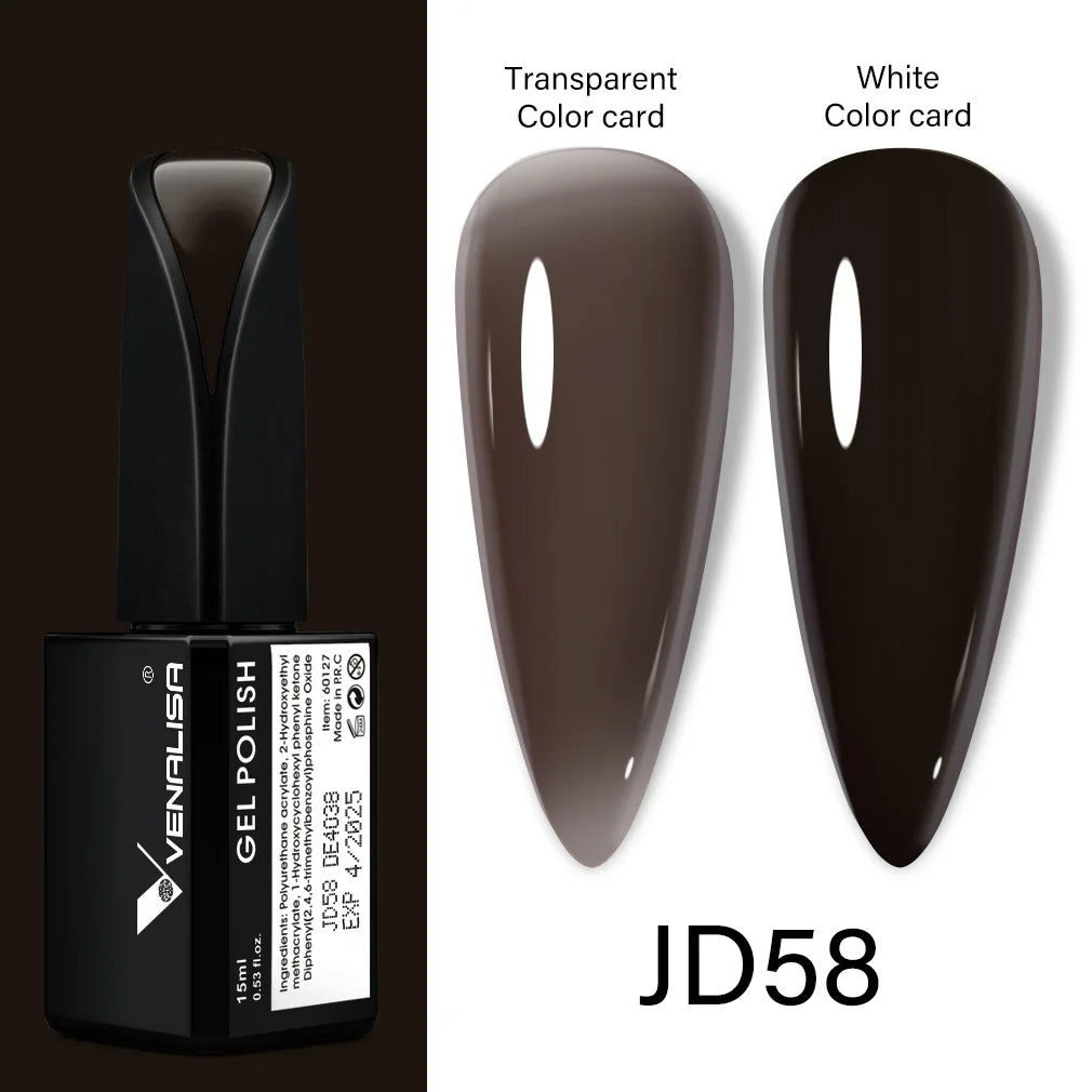 Venalisa Jelly Gel Polish – 15 ml – Semitransparente Nude-Farben für French Nails