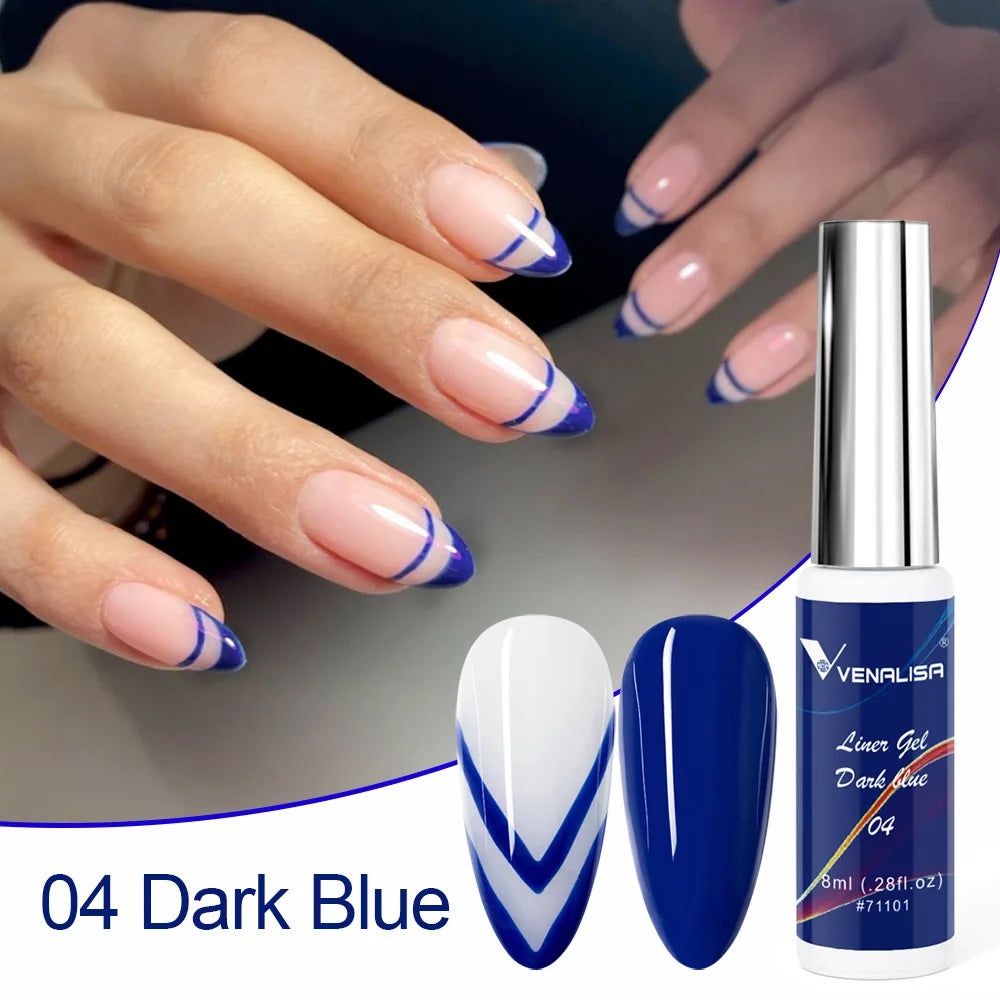 Venalisa Liner Gel 8ml – 21 Farben für Nailart & Feine Linien