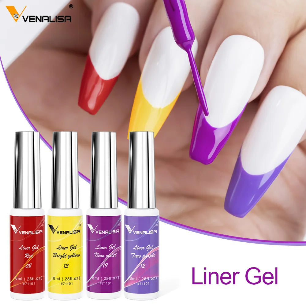 Venalisa Liner Gel 8ml – 21 Farben für Nailart & Feine Linien