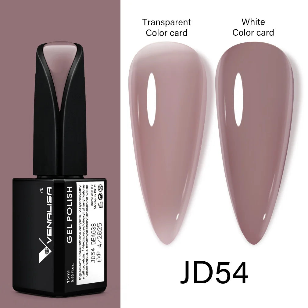 Venalisa Jelly Gel Polish – 15 ml – Semitransparente Nude-Farben für French Nails