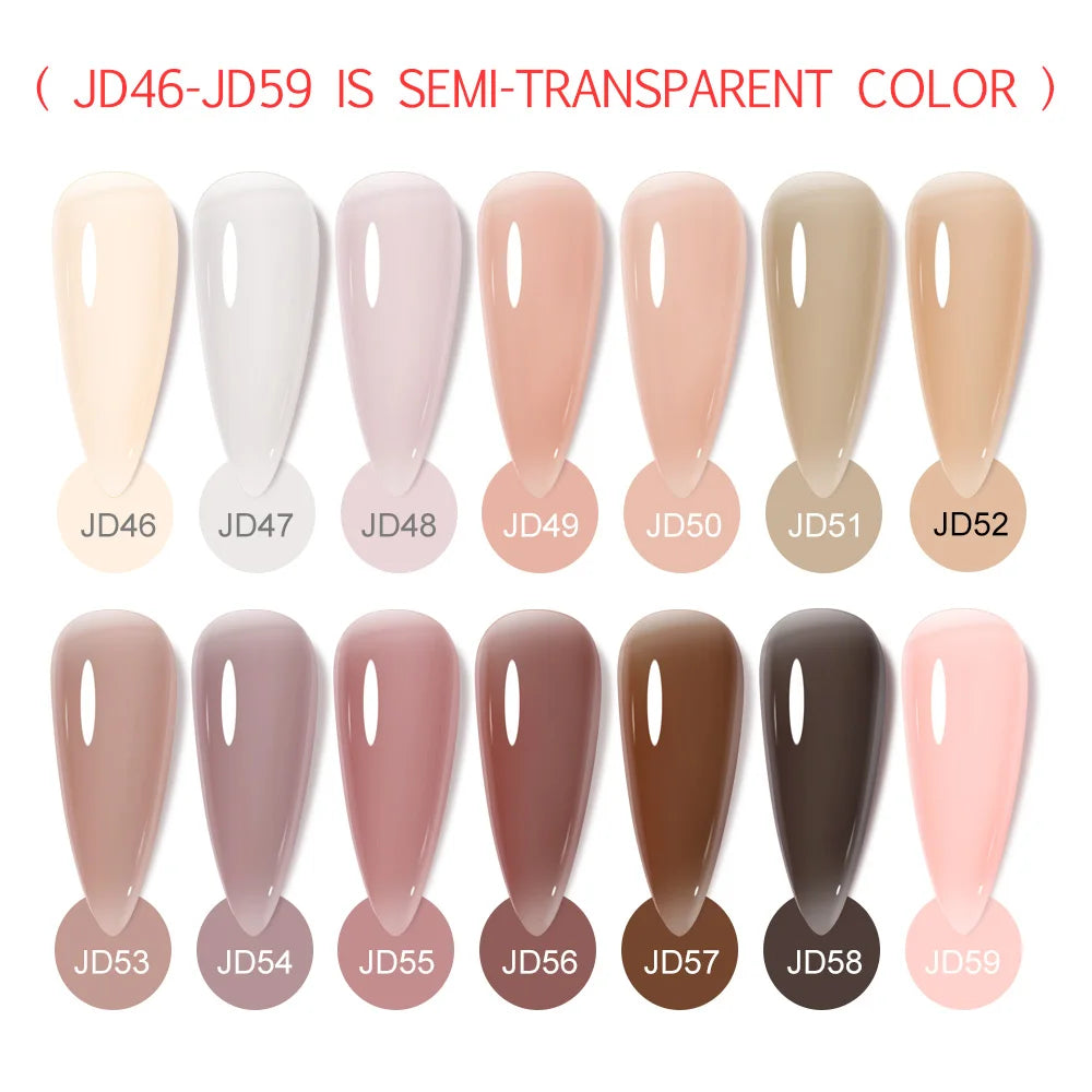 Venalisa Jelly Gel Polish – 15 ml – Semitransparente Nude-Farben für French Nails