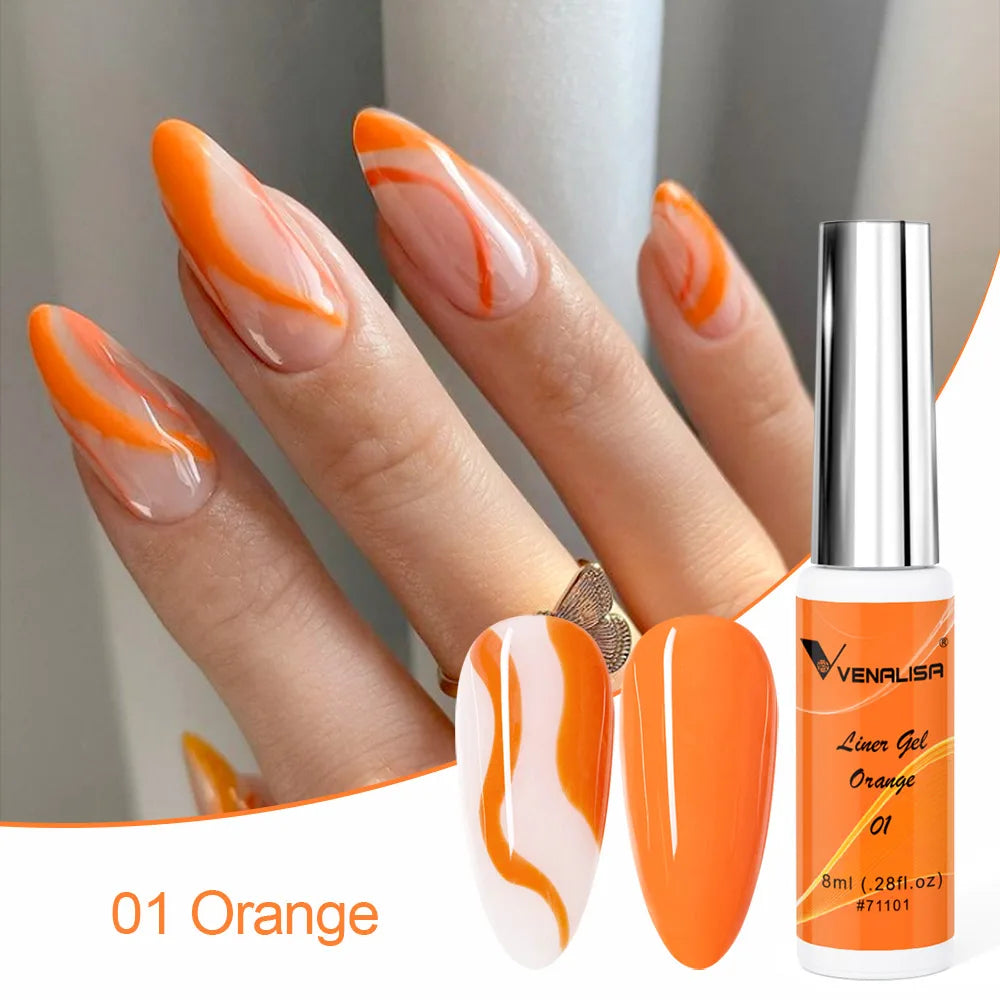 Venalisa Liner Gel 8ml – 21 Farben für Nailart & Feine Linien