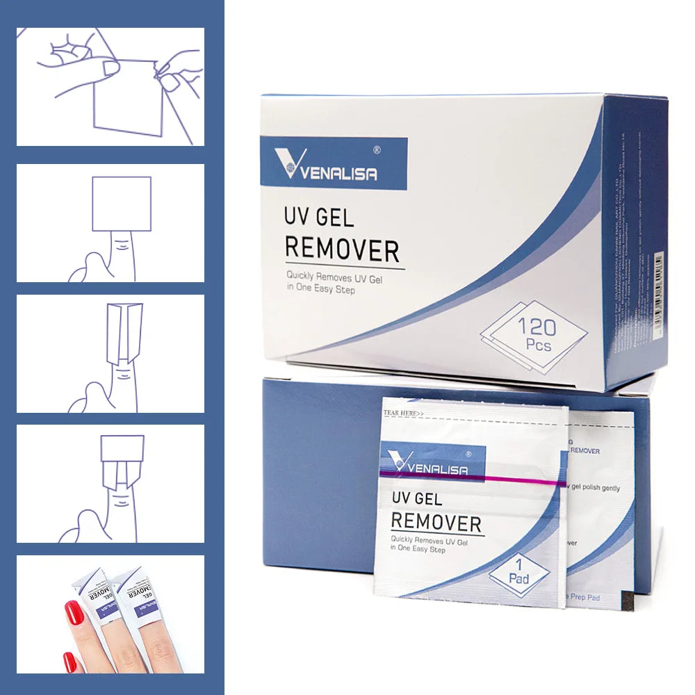 Venalisa Reinigungstücher – 20/120 Stück UV Gel Remover & Cleanser Pads