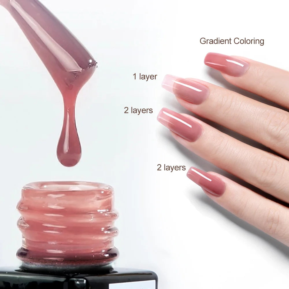 Venalisa Jelly Gel Polish – 15 ml – Semitransparente Nude-Farben für French Nails
