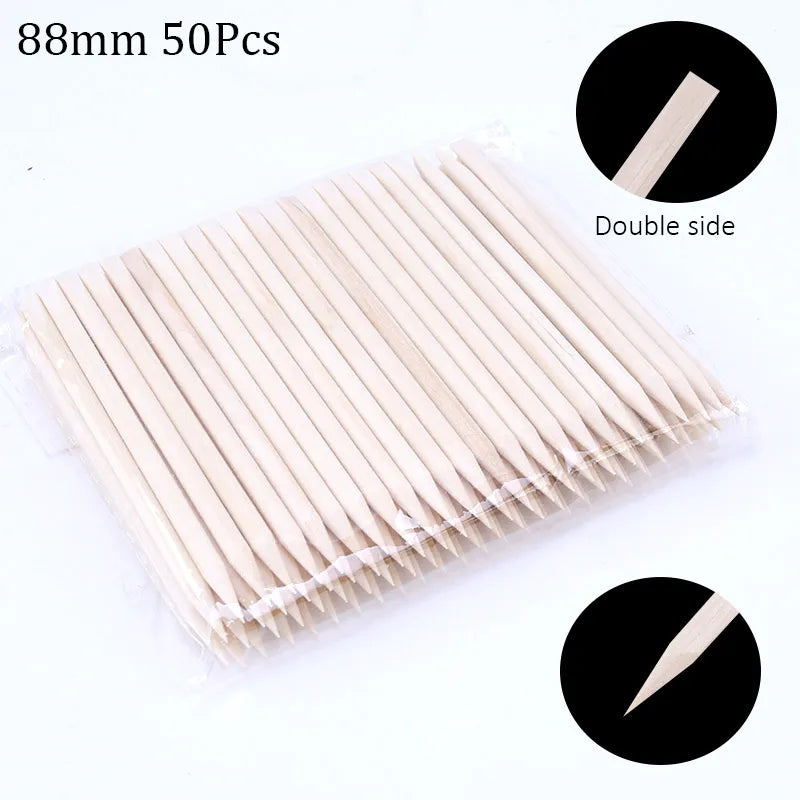 Maniküre Holzstäbchen – 50/100 Stk Orange Wood Sticks für Nagelpflege