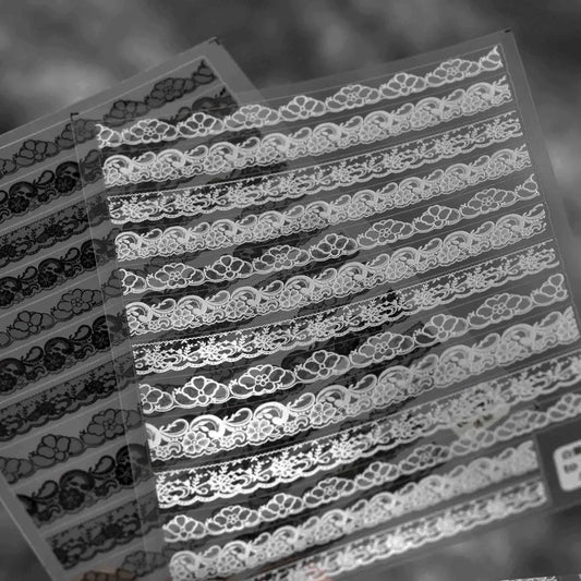 Selbstklebende Spitzen-Nagelsticker – Elegante Lace Design Folien für DIY & Studio Nail Art