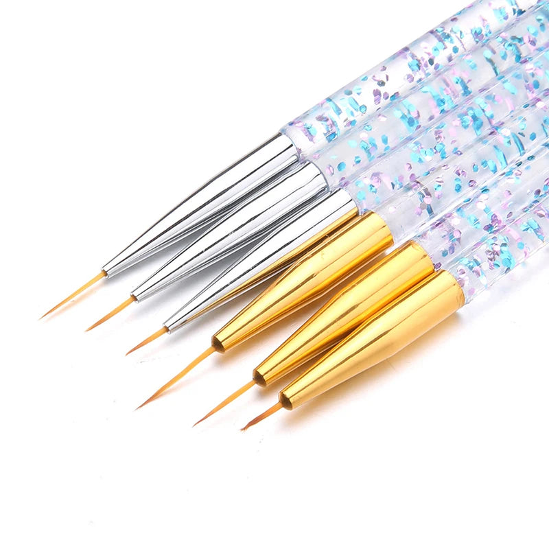 3er-Set Nailart-Pinsel – Feine Linienpinsel für French Design & UV-Gel