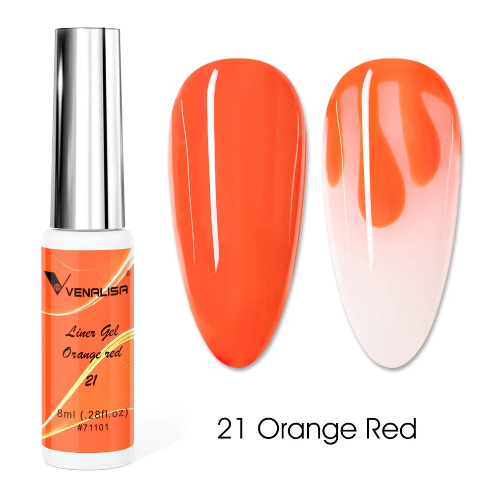 Venalisa Liner Gel 8ml – 21 Farben für Nailart & Feine Linien