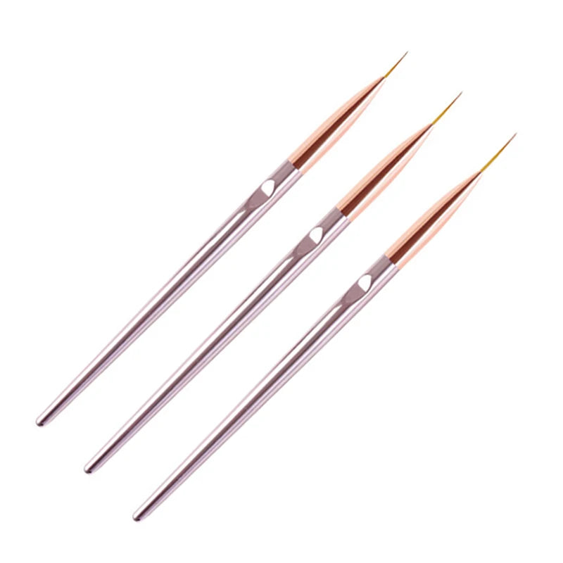 3er-Set Nailart-Pinsel – Feine Linienpinsel für French Design & UV-Gel