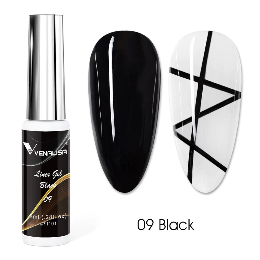 Venalisa Liner Gel 8ml – 21 Farben für Nailart & Feine Linien