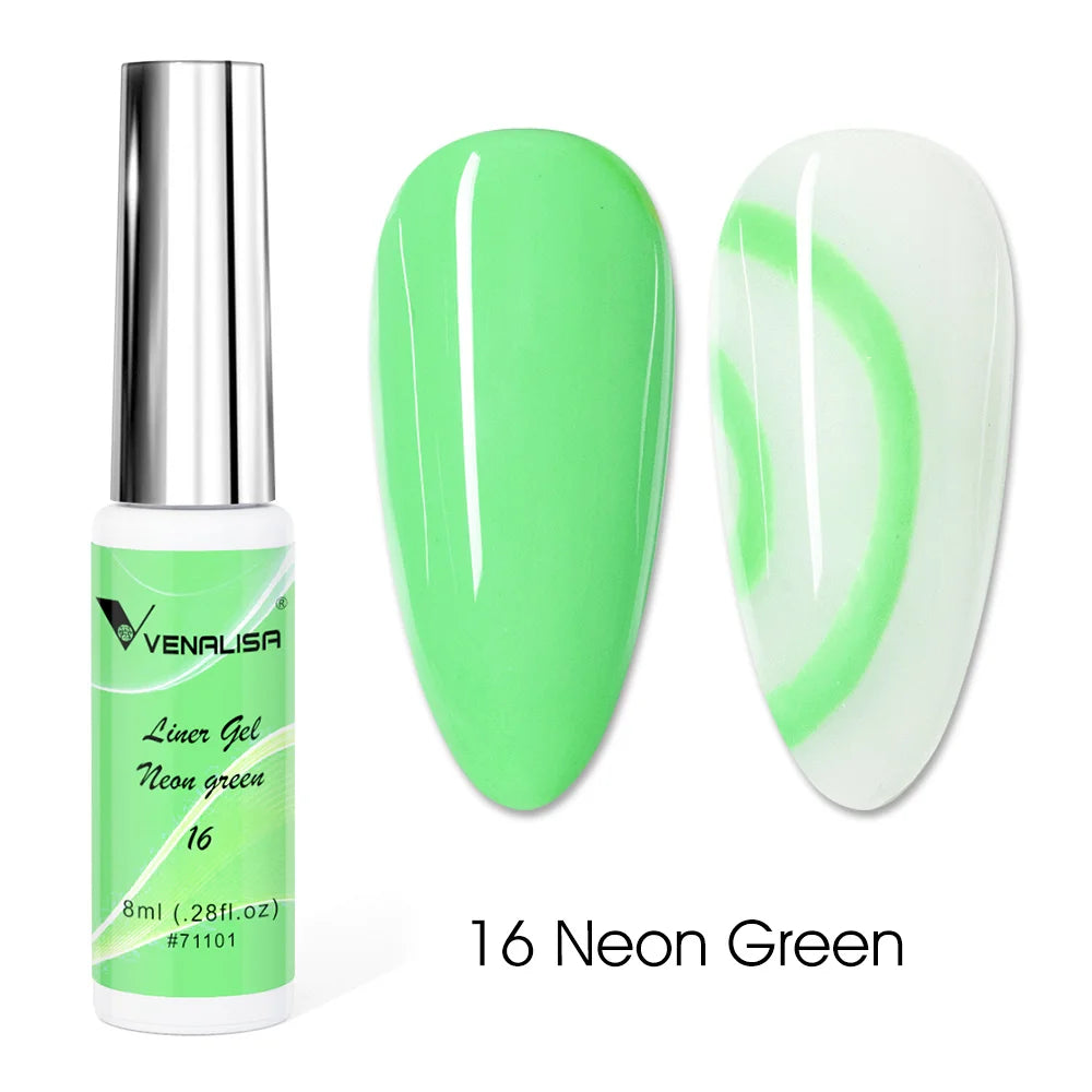Venalisa Liner Gel 8ml – 21 Farben für Nailart & Feine Linien
