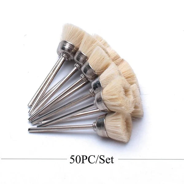 50x Reinigungsbürsten für Fräseraufsätze – Kupfer & Nylon | Profi-Zubehör für Maniküregeräte