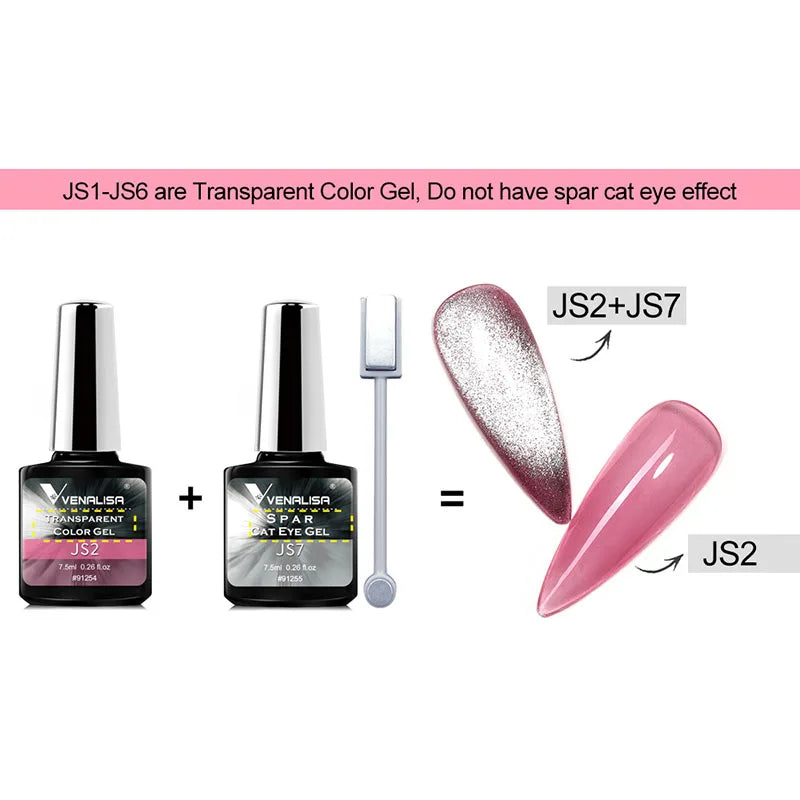 VENALISA SPAR Cat Eye Gel – 7,5 ml Magnetischer UV-Gel-Lack – 9D Chameleon-Effekt – Katzenaugeneffekt – Nagelstudio-Qualität