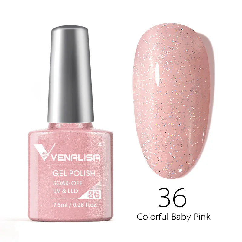 VENALISA 7,5ml Holographischer Camouflage UV-Gel-Lack – Glitzernd, langanhaltend, soak-off