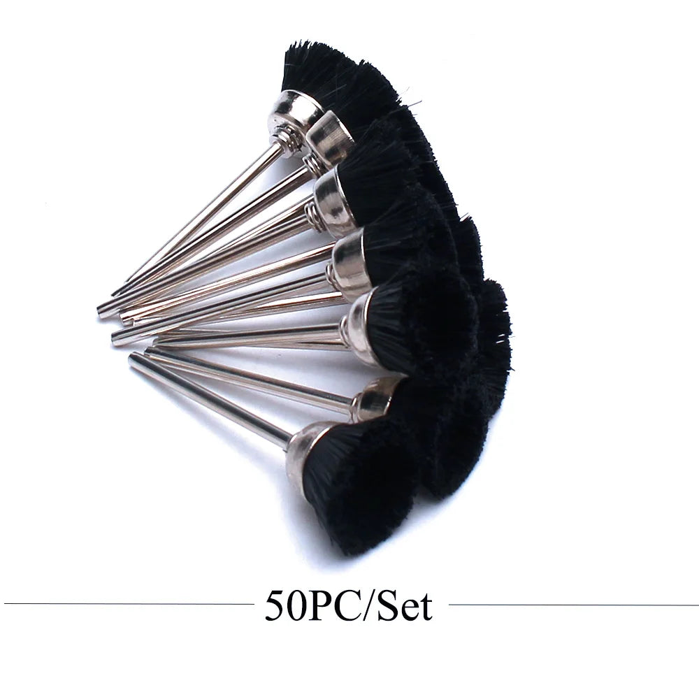 50x Reinigungsbürsten für Fräseraufsätze – Kupfer & Nylon | Profi-Zubehör für Maniküregeräte
