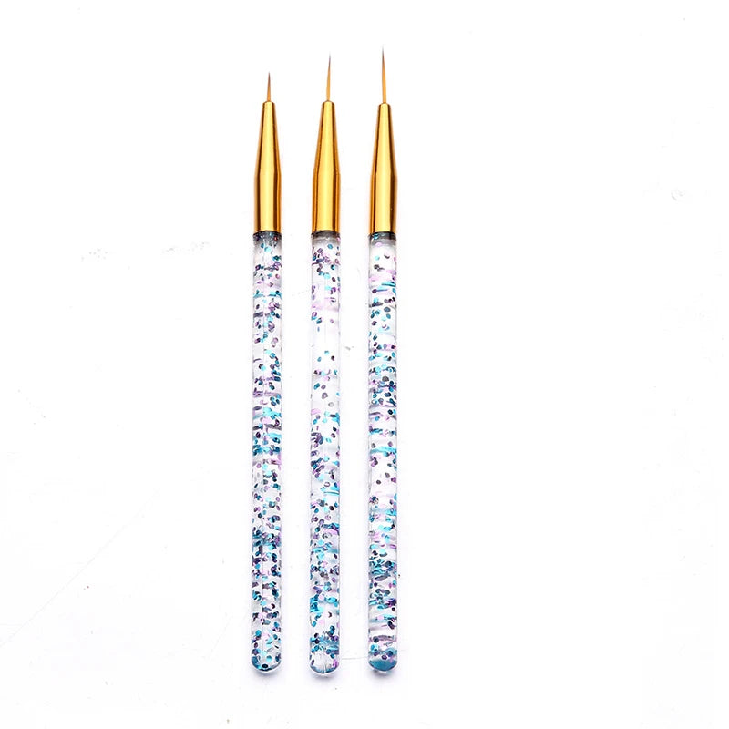 3er-Set Nailart-Pinsel – Feine Linienpinsel für French Design & UV-Gel