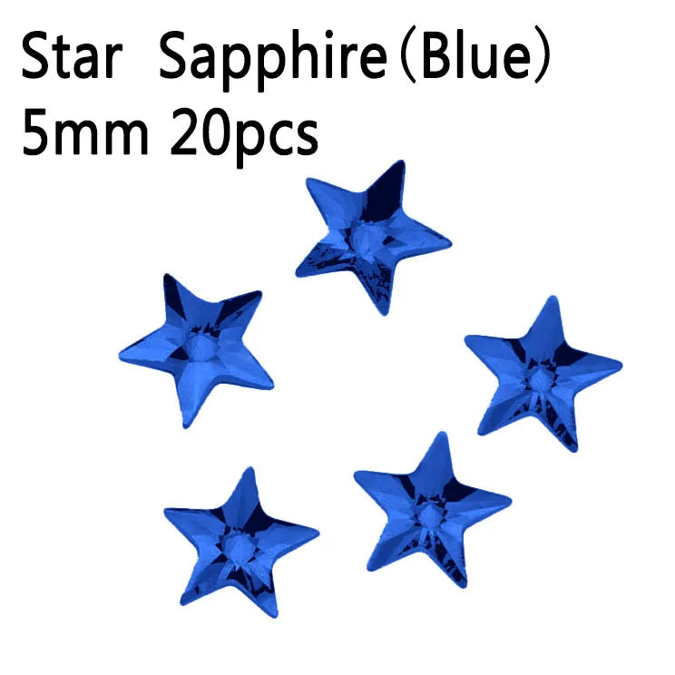 20 Stk Rivoli Stern-Strass – 5 mm Deko-Steine für Nail Art & DIY