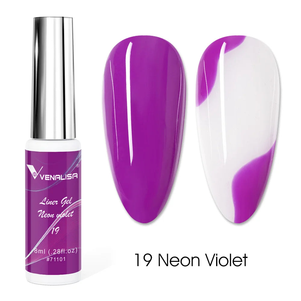 Venalisa Liner Gel 8ml – 21 Farben für Nailart & Feine Linien