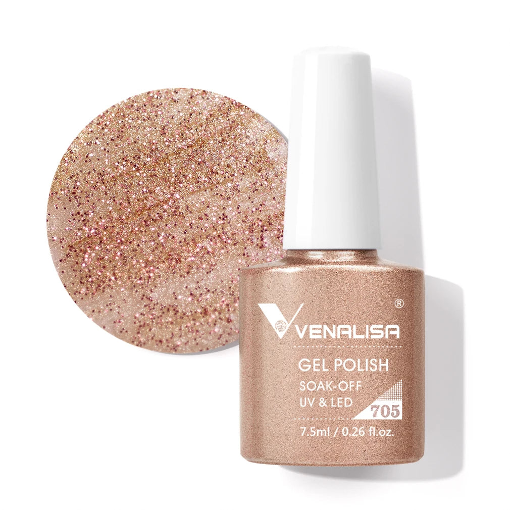 Venalisa VIP3 Gel-Lack 7,5 ml – Funny Bunny Farbe mit Glitzer – UV/LED, Soak Off