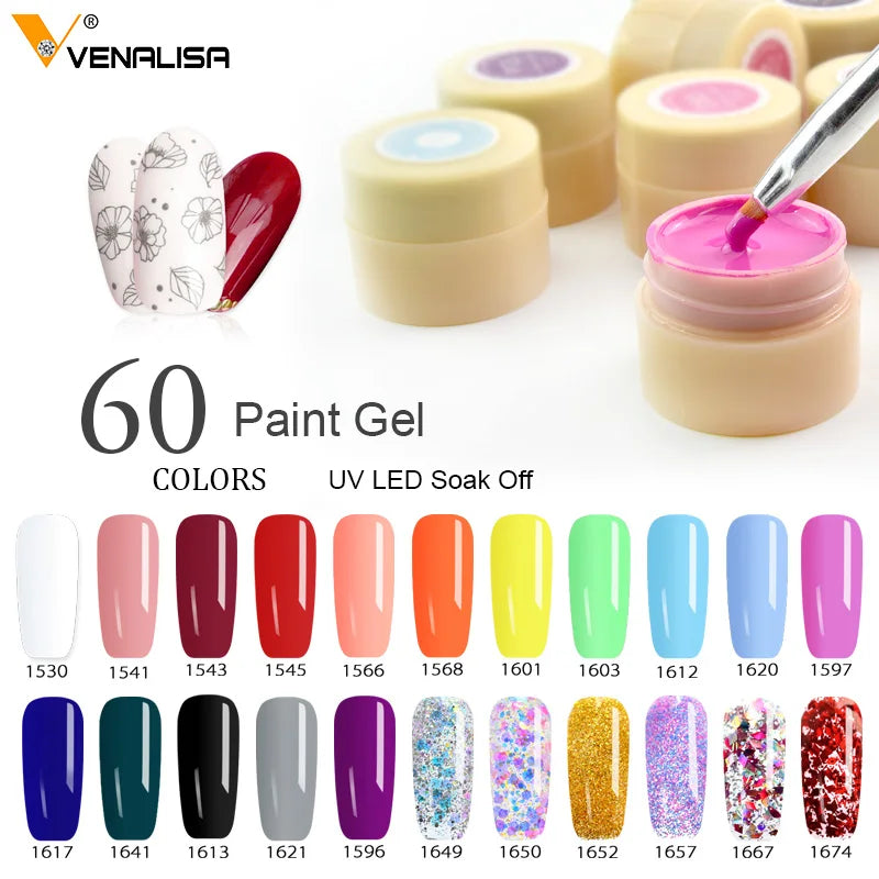 Venalisa Starry Painting Gel – 5 ml – Nailart-Gel für feine Designs & Linien
