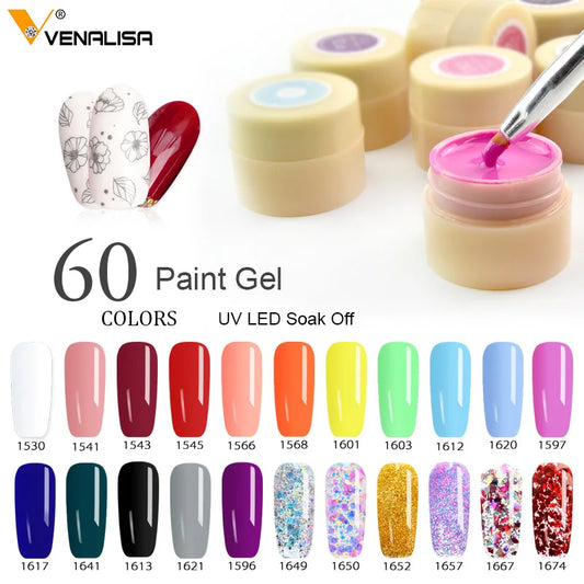 Venalisa Starry Painting Gel – 5 ml – Nailart-Gel für feine Designs & Linien