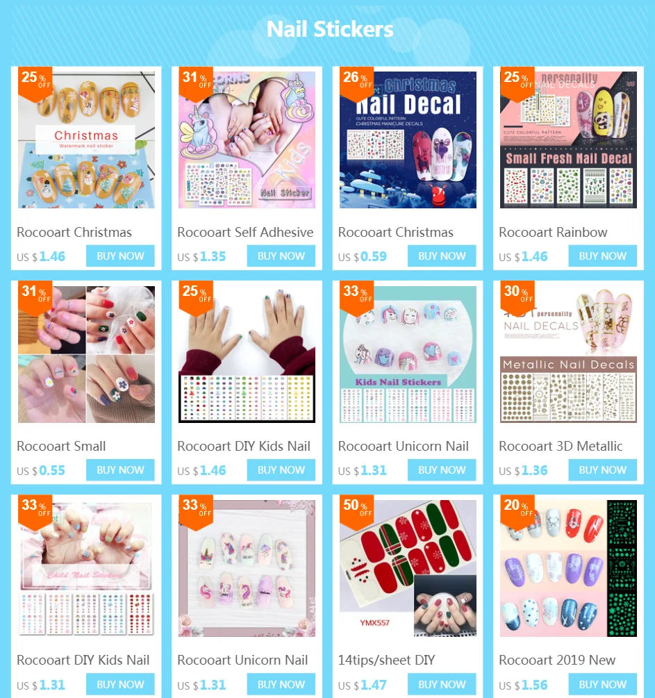Rocoart Kinder-Nagelsticker – Einhorn & Cartoon-Motive für Nail Art