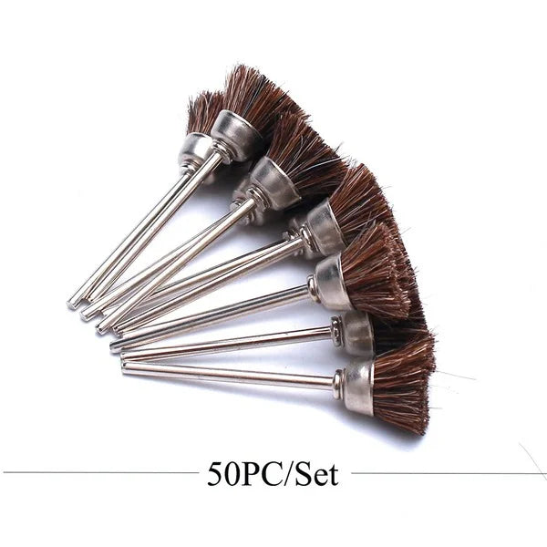 50x Reinigungsbürsten für Fräseraufsätze – Kupfer & Nylon | Profi-Zubehör für Maniküregeräte