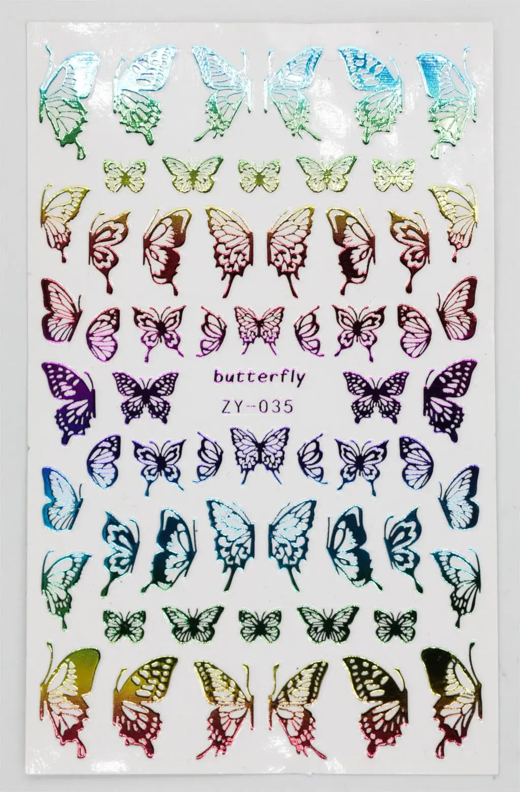 Holografische Schmetterlings-Sticker – 5 Farben, Laser-Effekt, selbstklebend