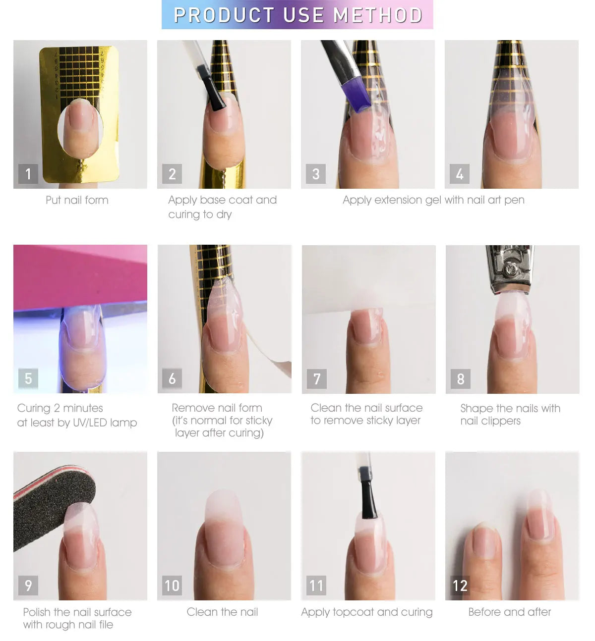 Venalisa 15ml UV Builder Gel – Cover Pink, Clear, Camouflage – für Nagelverlängerung & French