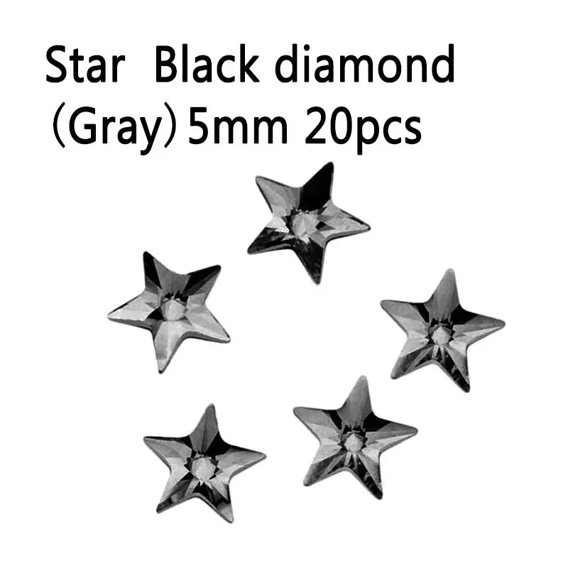 20 Stk Rivoli Stern-Strass – 5 mm Deko-Steine für Nail Art & DIY