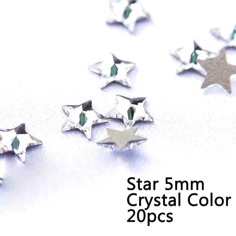 20 Stk Rivoli Stern-Strass – 5 mm Deko-Steine für Nail Art & DIY
