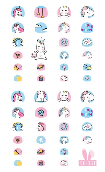Rocoart Kinder-Nagelsticker – Einhorn & Cartoon-Motive für Nail Art