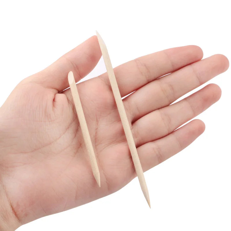 Maniküre Holzstäbchen – 50/100 Stk Orange Wood Sticks für Nagelpflege
