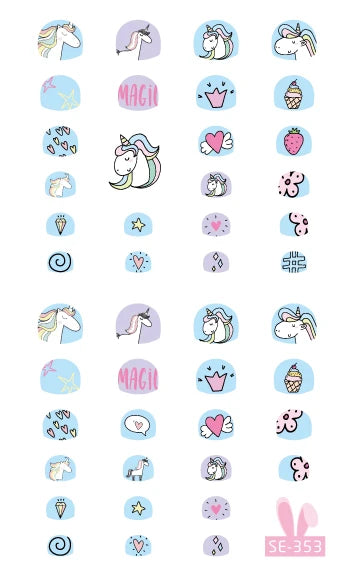 Rocoart Kinder-Nagelsticker – Einhorn & Cartoon-Motive für Nail Art