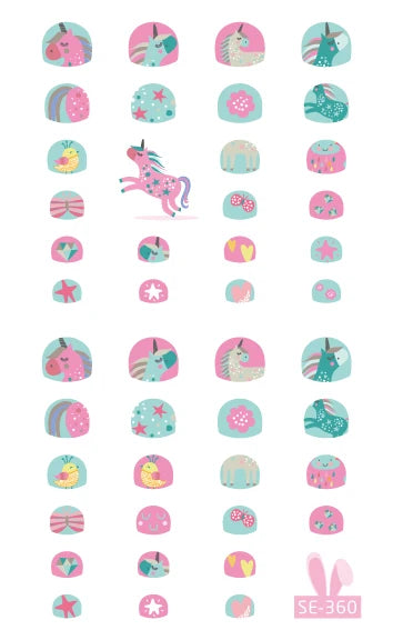 Rocoart Kinder-Nagelsticker – Einhorn & Cartoon-Motive für Nail Art