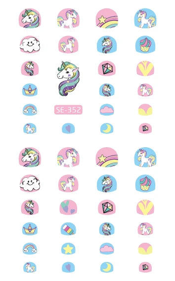 Rocoart Kinder-Nagelsticker – Einhorn & Cartoon-Motive für Nail Art
