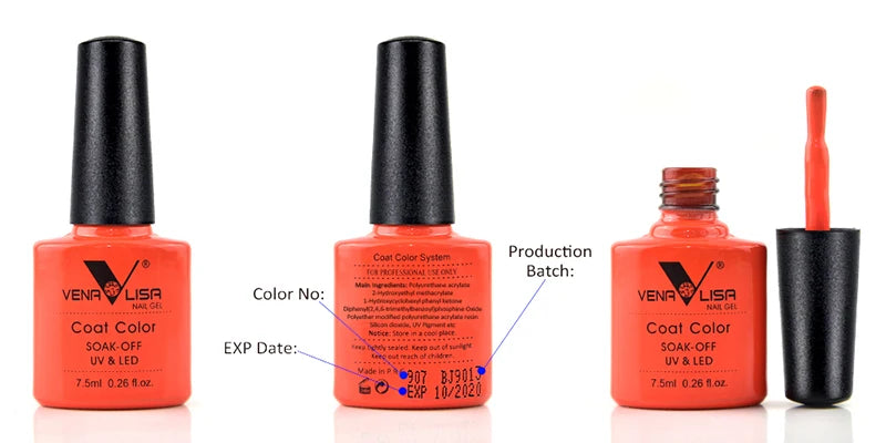 Venalisa UV Gel Polish – 7,5ml Base, Top, Matte, Tempered (No-Wipe)