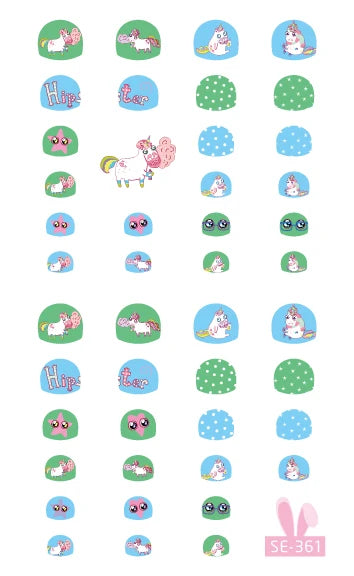 Rocoart Kinder-Nagelsticker – Einhorn & Cartoon-Motive für Nail Art