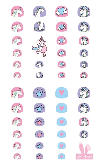 Rocoart Kinder-Nagelsticker – Einhorn & Cartoon-Motive für Nail Art