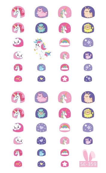 Rocoart Kinder-Nagelsticker – Einhorn & Cartoon-Motive für Nail Art