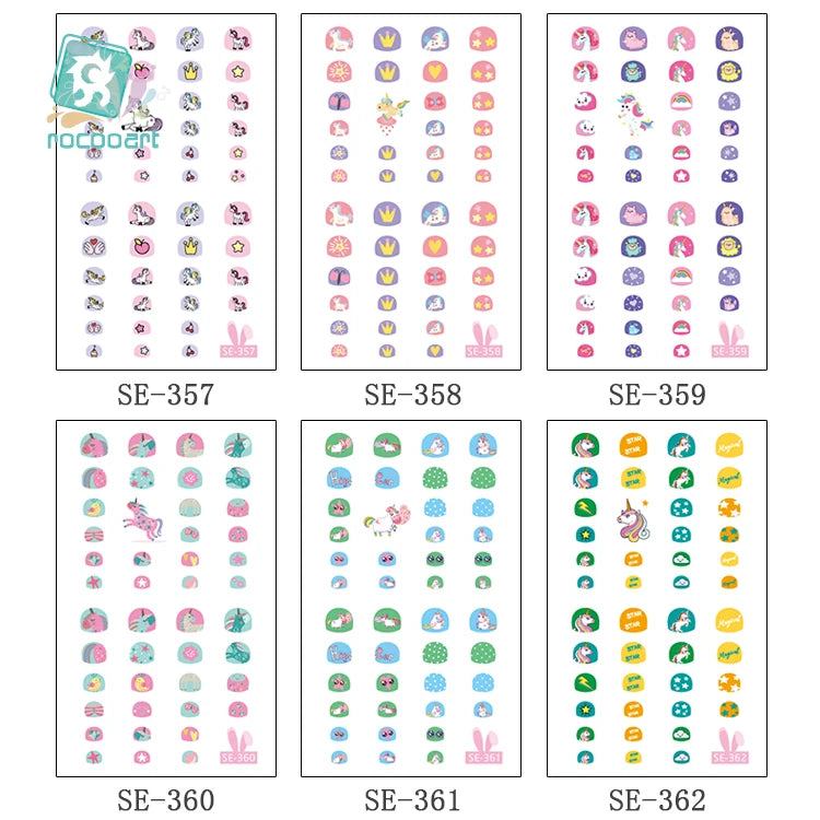 Rocoart Kinder-Nagelsticker – Einhorn & Cartoon-Motive für Nail Art