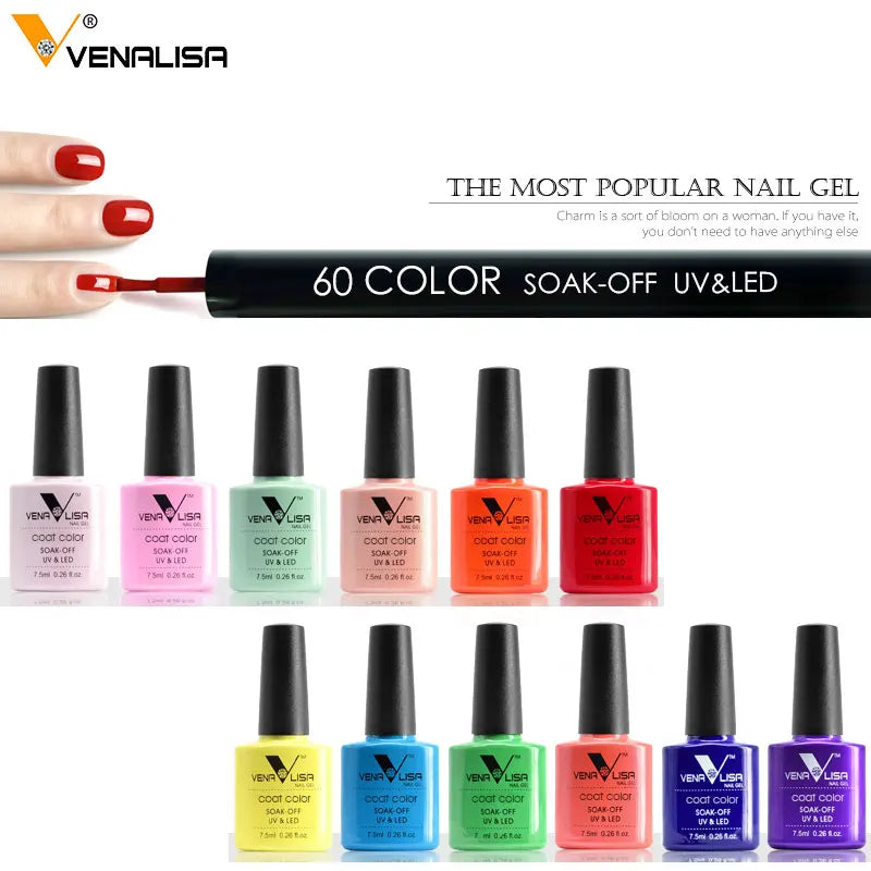 Venalisa UV Gel Polish – 7,5ml Base, Top, Matte, Tempered (No-Wipe)