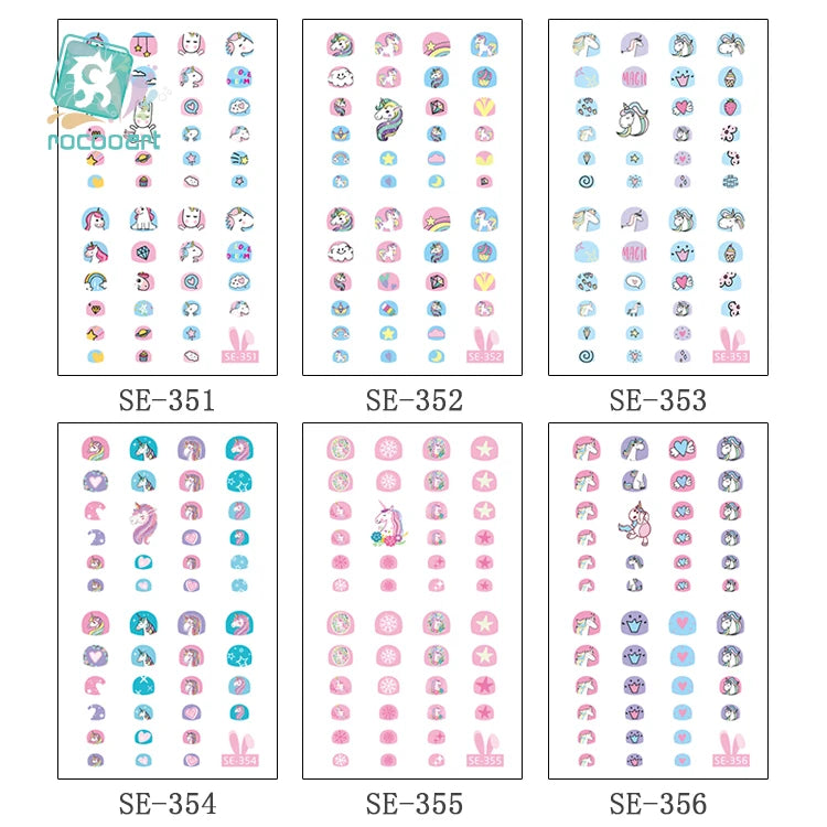 Rocoart Kinder-Nagelsticker – Einhorn & Cartoon-Motive für Nail Art