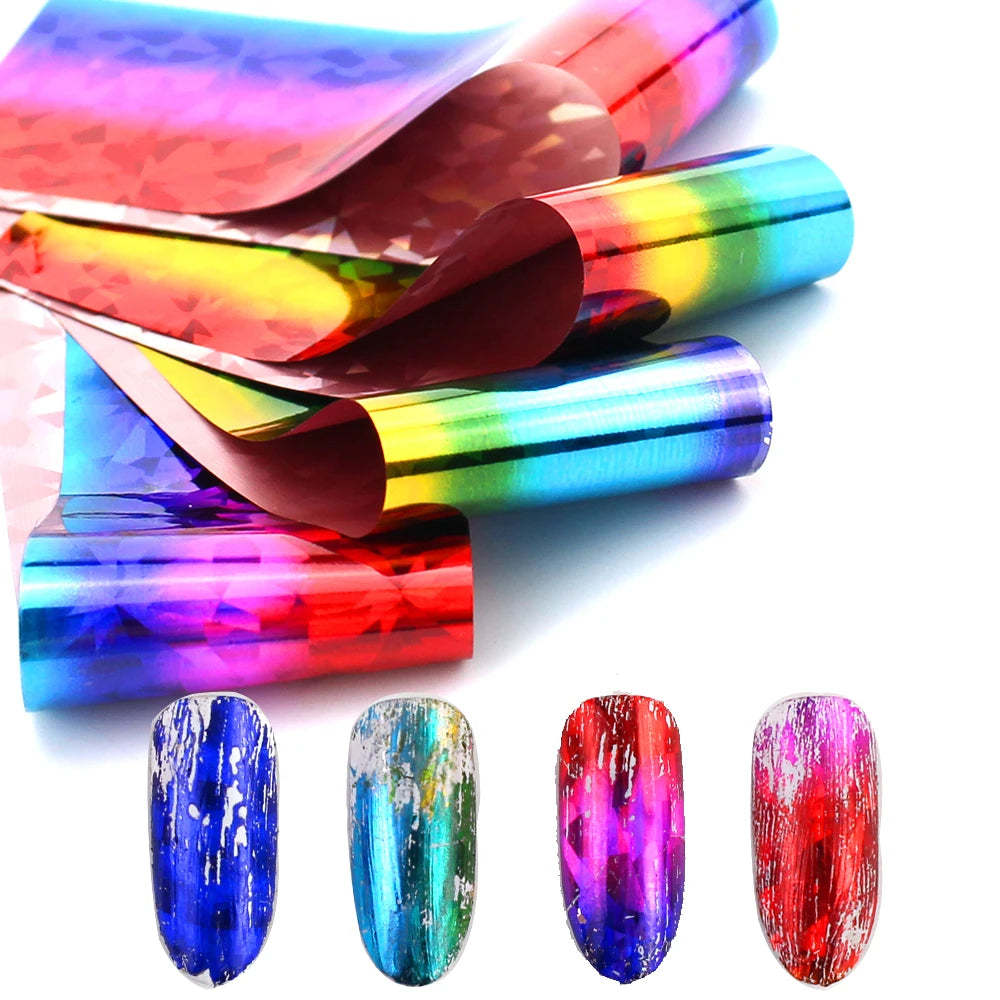 10x Transfer-Nagelfolie 4×20cm – Mix Muster für kreative Nail Art