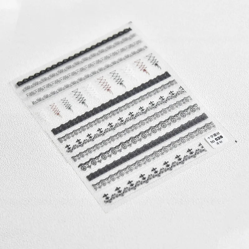 Selbstklebende Spitzen-Nagelsticker – Elegante Lace Design Folien für DIY & Studio Nail Art