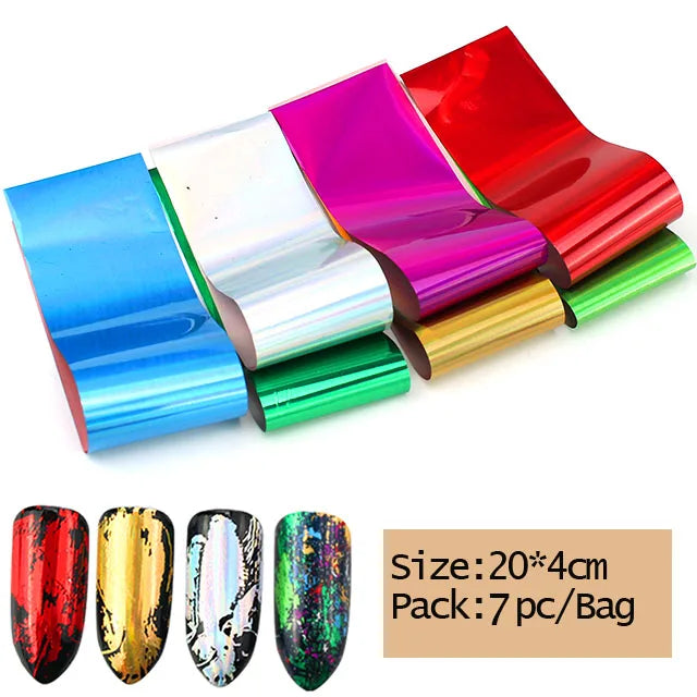 10x Transfer-Nagelfolie 4×20cm – Mix Muster für kreative Nail Art