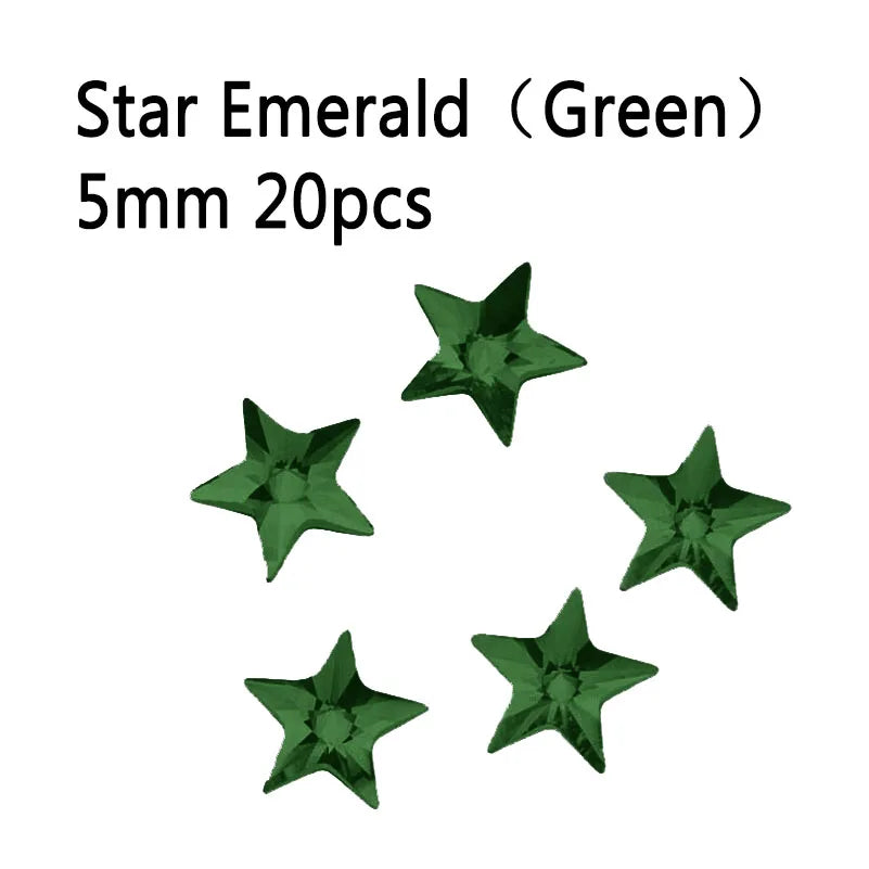 20 Stk Rivoli Stern-Strass – 5 mm Deko-Steine für Nail Art & DIY