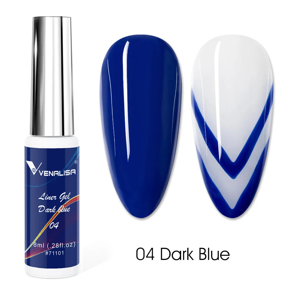 Venalisa Liner Gel 8ml – 21 Farben für Nailart & Feine Linien