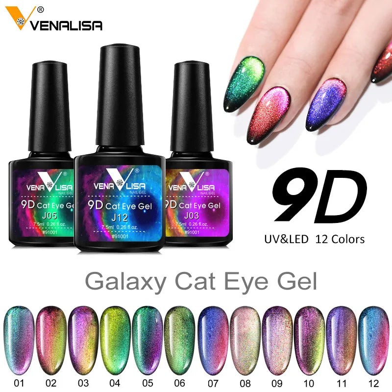 Venalisa 9D Magnetischer Cat Eye UV-Gel 7,5 ml – Galaxie-Effekt